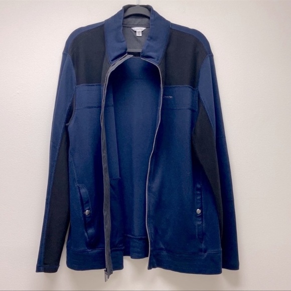 CALVIN‎ KLEIN Jacket Navy Blue/Black Casual Athleisure Outdoors Men’s XL - Picture 4 of 13